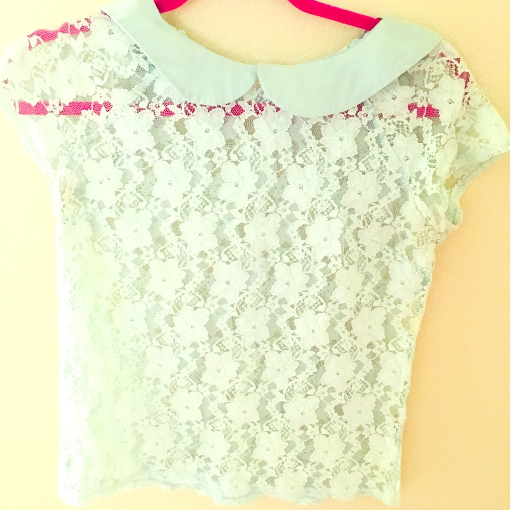 PRIMARK LACE TURQUOISE TOP